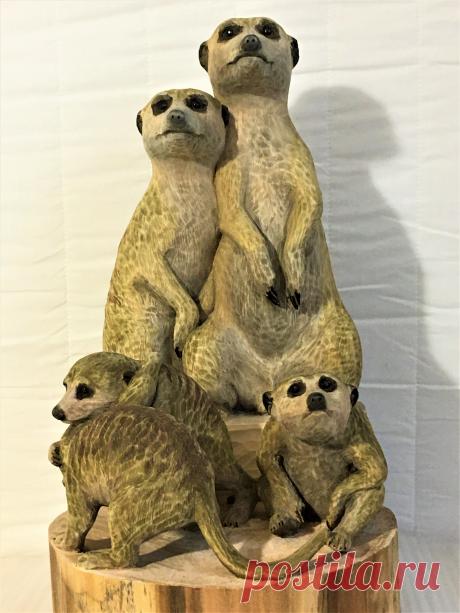 Скульптурная группа  из 5 фигур Семья сурикатов находится в коллекции автора. Выставлена на продажу. Цена 200000 руб.