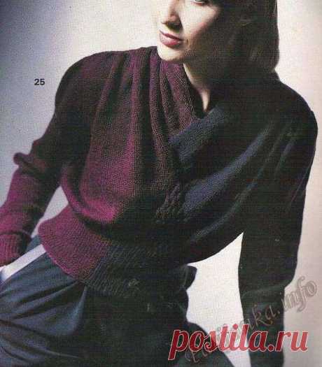 Двуцветный свитер от Lili Chin(ж)25*1989 Vogue Knitting .