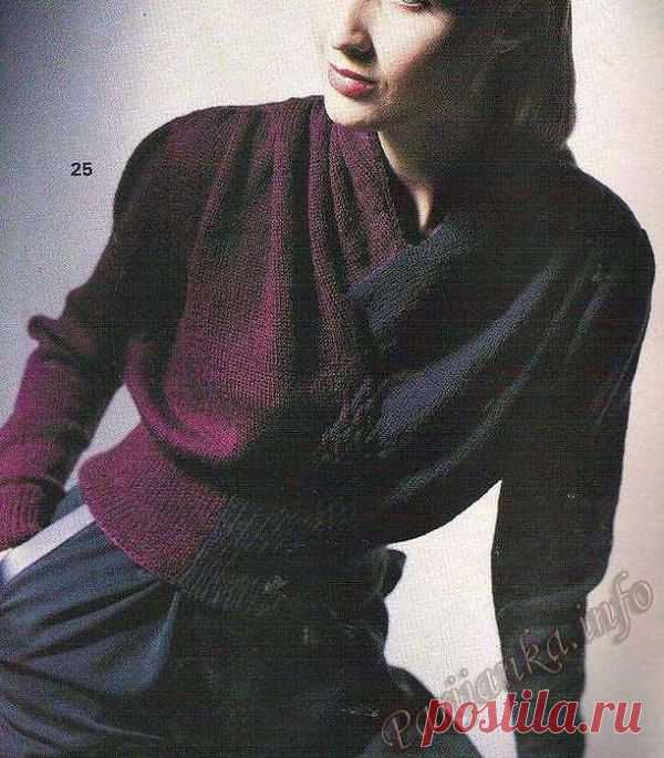 Двуцветный свитер от Lili Chin(ж)25*1989 Vogue Knitting .