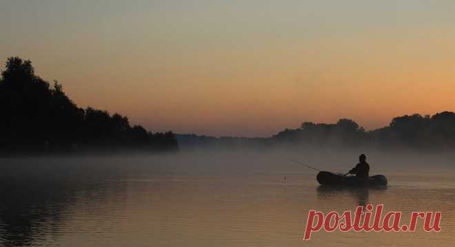 Рассвет на реке. Фото. Рыбалка. Обь