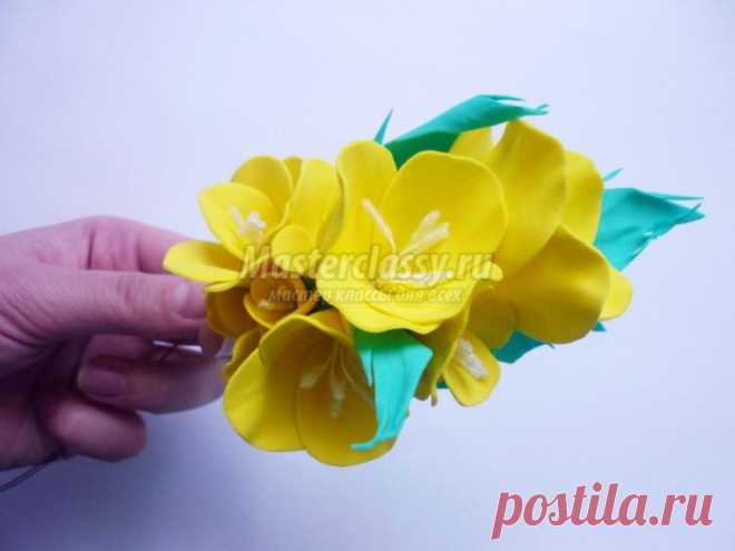 Ободок с цветами из фоамирана. Мастер-класс