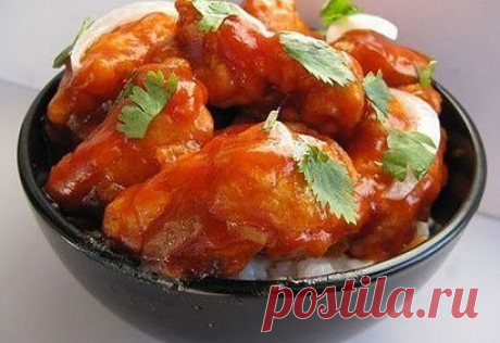 Куриное мясо запечённое в соусе..