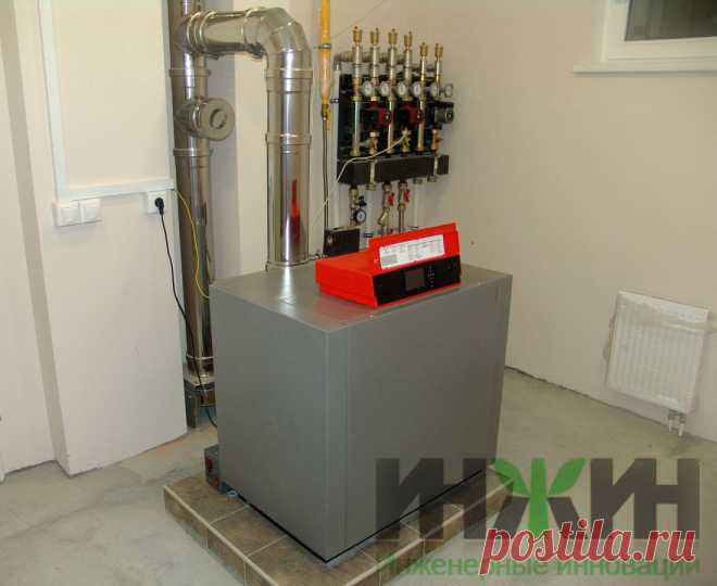 Установка напольного газового котла Viessmann с насосными группами Meibes в котельной, фото 179