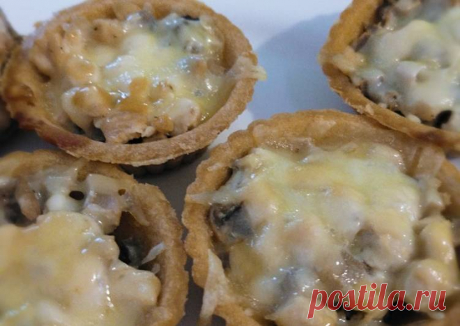 Жульен с курицей в тарталетках Автор рецепта Александра Всё Вкусное Просто - Cookpad