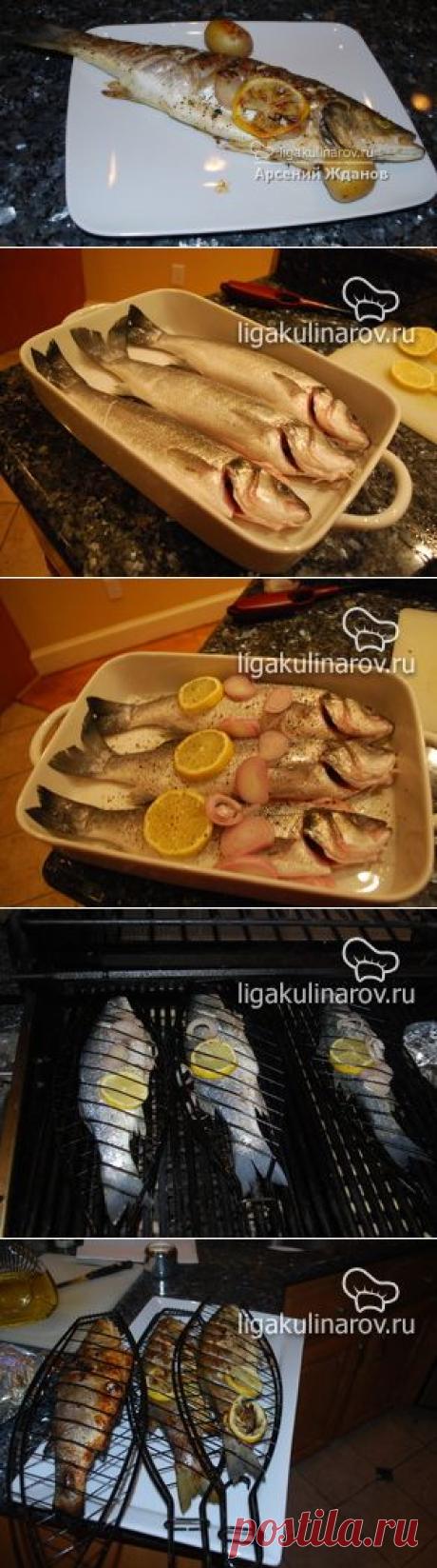 Сибас на гриле, рецепт пошаговый от Лиги Кулинаров. Рецепт сибаса на гриле, рецепты Лиги Кулинаров.