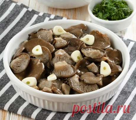Соленые вешенки с чесноком