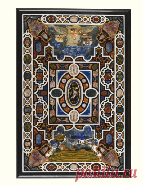 An Italian pietra dura and hardstone inlaid table top, Florence, from the Grand Ducal Workshops<br>circa 1620- 1630 | lot | Sotheby's
