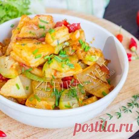 Картошка с кабачками на сковороде | АРОМАТНО И, ГЛАВНОЕ, СЫТНО