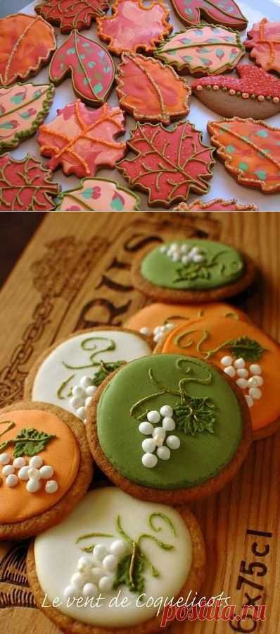 Очень красивое печенье "Осенние листики"