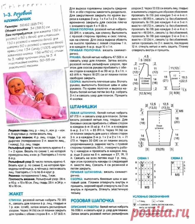 Розовый костюмчик для младенца