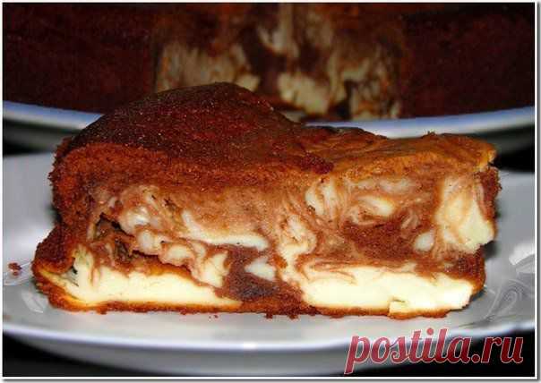 Творожно-шоколадная запеканка мраморная