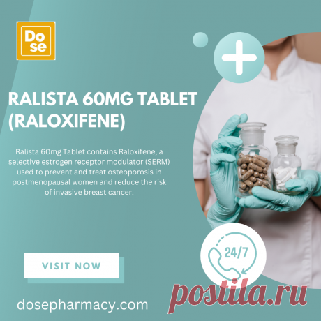 Ralista 60mg (Raloxifene) is designed to support women’s health by strengthening bones and reducing the risk of osteoporosis after menopause. It also helps protect against certain types of breast cancer. By promoting bone density and hormonal balance, Ralista empowers women to maintain a healthier, stronger body.