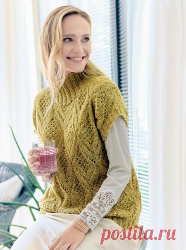Пост на стене Роскошный жилет из объёмной мягкой пряжи с блестящим эффектом  Модель из журнала Sабрина112025