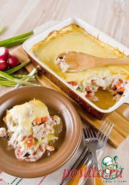 Гратен с фаршем и овощами Кулинарный рецепт
