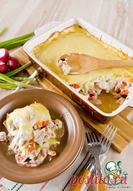Гратен с фаршем и овощами Кулинарный рецепт