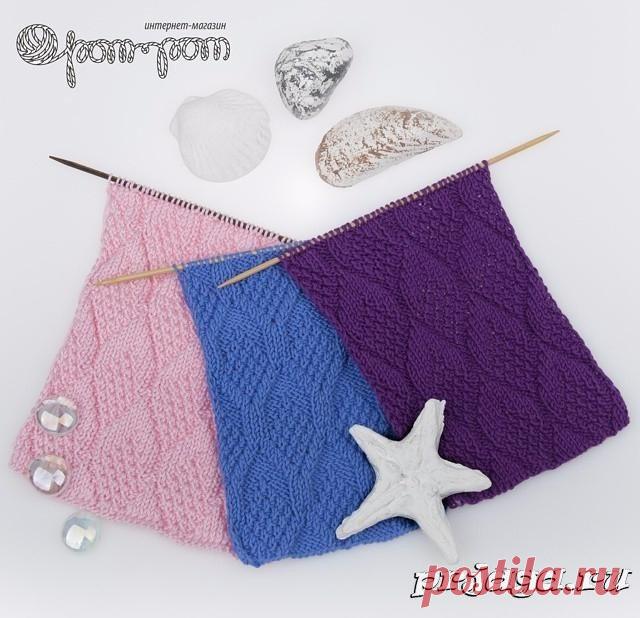 Ромбовый узор спицами из лицевых и изнаночных петель
Описание и схема: http://prjaga.ru/uzory-vyazaniya/spicami/rombovyj-uzo..