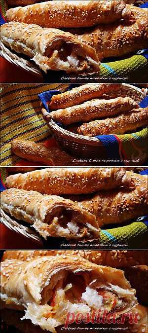 Слоeные витые пирожки с курицей - кулинарный рецепт