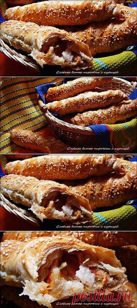 Слоeные витые пирожки с курицей - кулинарный рецепт