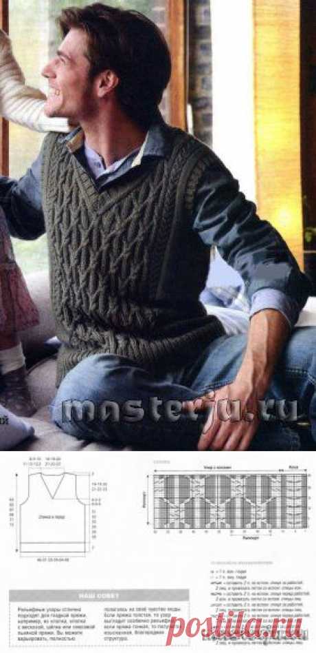 Мужской жилет с косами » Мастерю - все своими руками