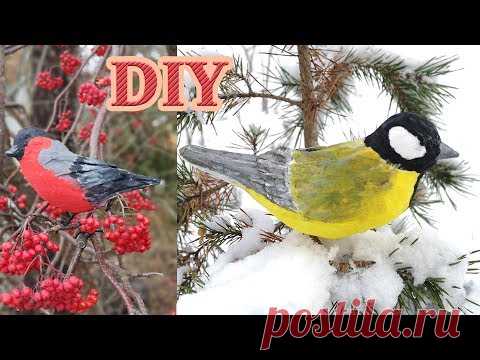 Птицы своими руками из фольги и ваты.Снегирь и синичка.DIY: как сделать новогодних птиц