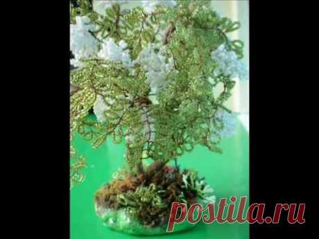 Куст сирени из бисера. Мастер-класс