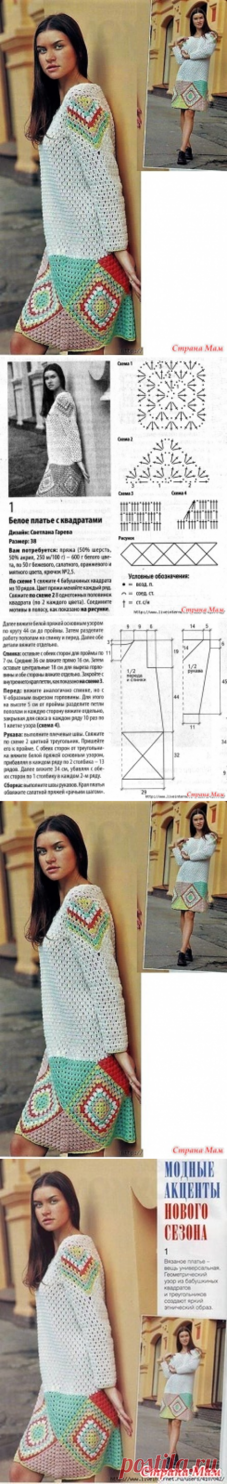 Белое платье в этническом стиле. - Все в ажуре... (вязание крючком) - Страна Мам