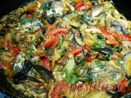 Теплая рыбная закусочка с овощами