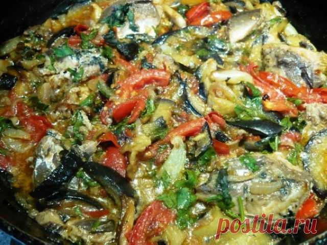 Теплая рыбная закусочка с овощами
