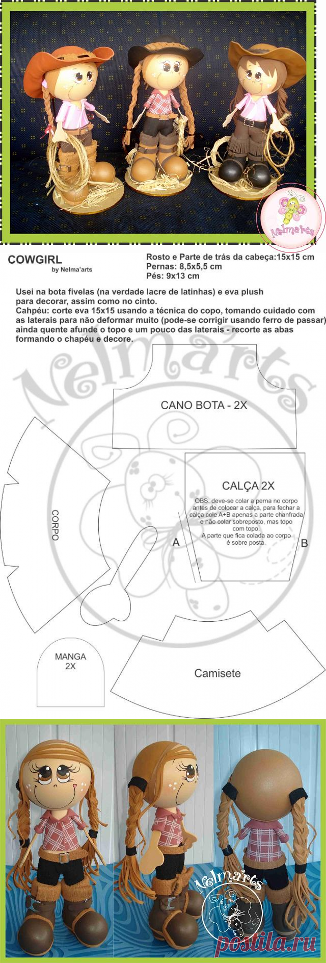 Fofucha Cowgirl - Manualidades en Goma Eva y Foami