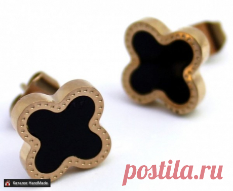 Серьги 'Клевер' нержавеющая сталь акрил ручной работы купить в Минске и Беларуси, цены на HandMade