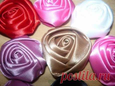 flores kanzashi en cinta para el cabello paso a paso No.055 Manualidadeslahormiga - YouTube