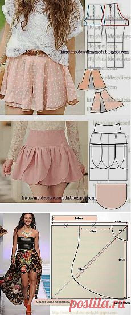 (3) 1000+ ideas about Summer skirt. Patterns from moldesedicasmoda.blogspot.com. No measurements except for bottom pattern. DIY on Pinterest | moda