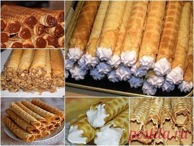 Вафельные трубочки из детства. Топ-8 лучших рецептов!

1) КРЕМ МАСЛЯНЫЙ НА СГУЩЕННОМ МОЛОКЕ

ИНГРЕДИЕНТЫ:
● сливочное масло — 150 г;
● варёное сгущённое молоко — 380 г (1 банка).

ПРИГОТОВЛЕНИЕ:
Масло комнатной температуры взбить миксером до получения пышной эластичной массы белого цвета. Затем, не прекращая взбивать, добавить небольшими порциями варёное сгущённое молоко. Взбивать в течение 7-10 минут до получения пышной однородной массы. Готовый крем выложить в конвертик ...