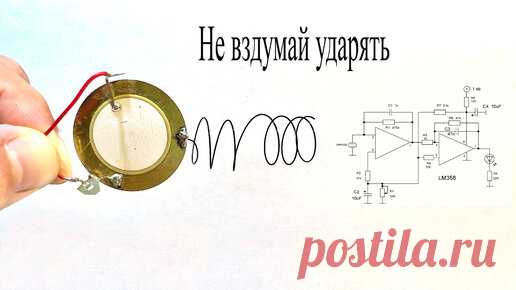 Сигнализация на пружине и пьезоизлучателе.