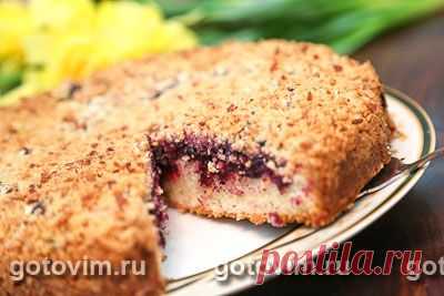 Пирог с черной смородиной под штрейзельной крошкой. Фото-рецепт / Готовим.РУ