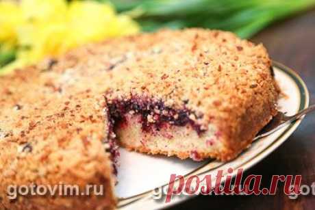 Пирог с черной смородиной под штрейзельной крошкой. Фото-рецепт / Готовим.РУ