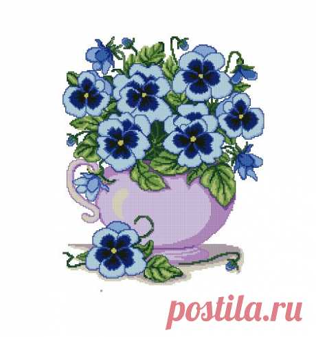 Вышивка анютины глазки . Анютины глазки вышивка крестом | Домоводство для всей семьи.