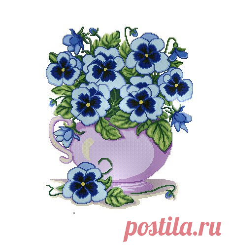 Вышивка анютины глазки . Анютины глазки вышивка крестом | Домоводство для всей семьи.