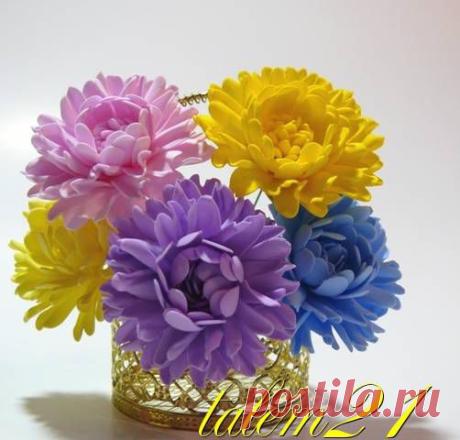 Фоамиран, маленькие цветочки. МК