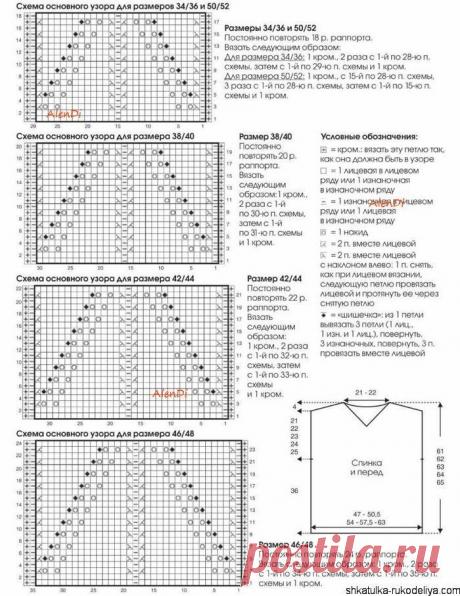Коралловый пуловер с растительным узором. Схемы вязания пуловеров спицами на лето | Шкатулка рукоделия. Сайт для рукодельниц.