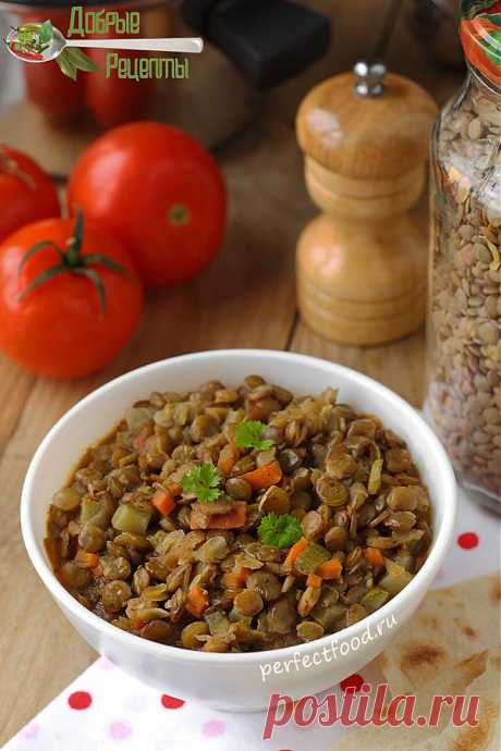 Тушёная чечевица с овощами - рецепт с фото