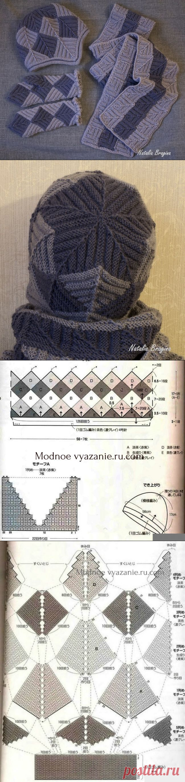 Шапки,носки и варежки в технике пэчворк спицами - Modnoe Vyazanie ru.com