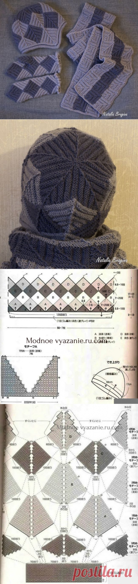 Шапки,носки и варежки в технике пэчворк спицами - Modnoe Vyazanie ru.com