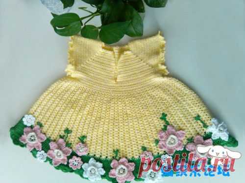 Очаровательное детское платье с цветами/крючком..