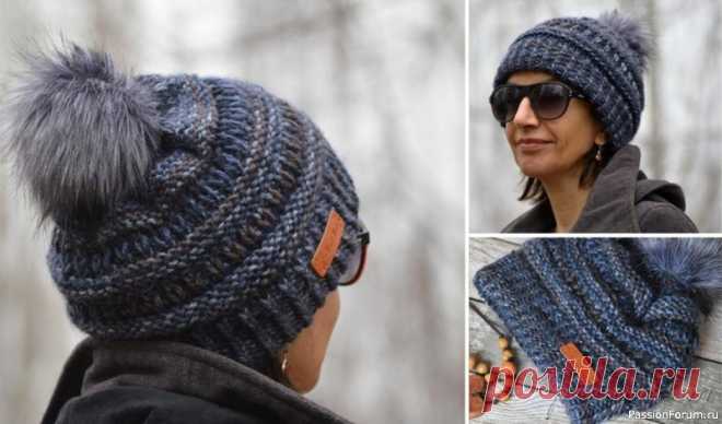 Женская шапка спицами от Denim Beanie. Описание | Вязание спицами аксессуаров Теплая шапка спицами из Lanoso Alpacana