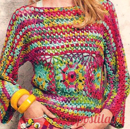 Яркий джемпер в стиле 