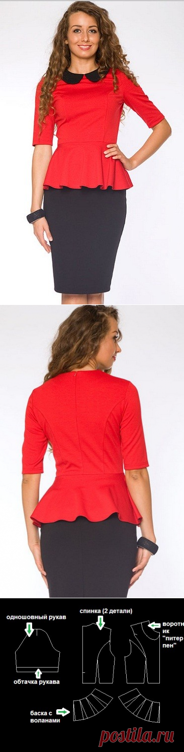 Выкройка блузки с баской | KompKroy.ru