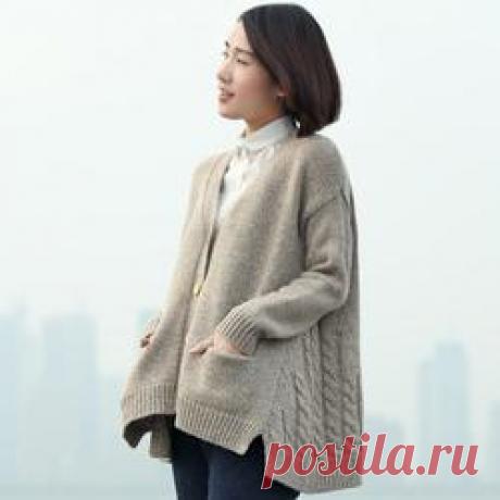 Кабель Вязать Твердые Карманы Свободные Упал Плечо Свитер-Встретиться Ваш Моды