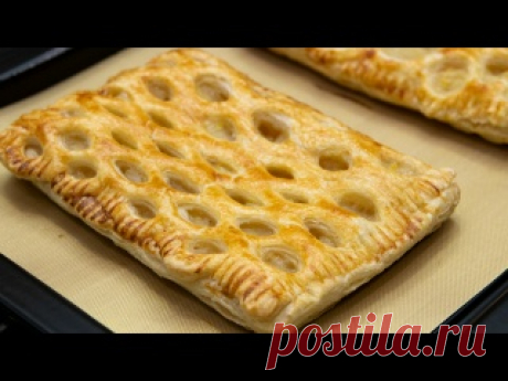 Вкуснейшие СЛОЙКИ С ЯБЛОКАМИ. Меняя начинки, можно готовить хоть каждый день! ИНГРЕДИЕНТЫ:слоёное тесто бездрожжевое - 400 гяблоки - 500 гвода - 100 млванилин - 1 глимонный сок - 1/2 шт.цедра лимона - 1/2 шт.сахарная пудра - 2 ст.л.яйцо - для смазывания