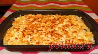 Запеканка из тертого картофеля с сыром и чесноком